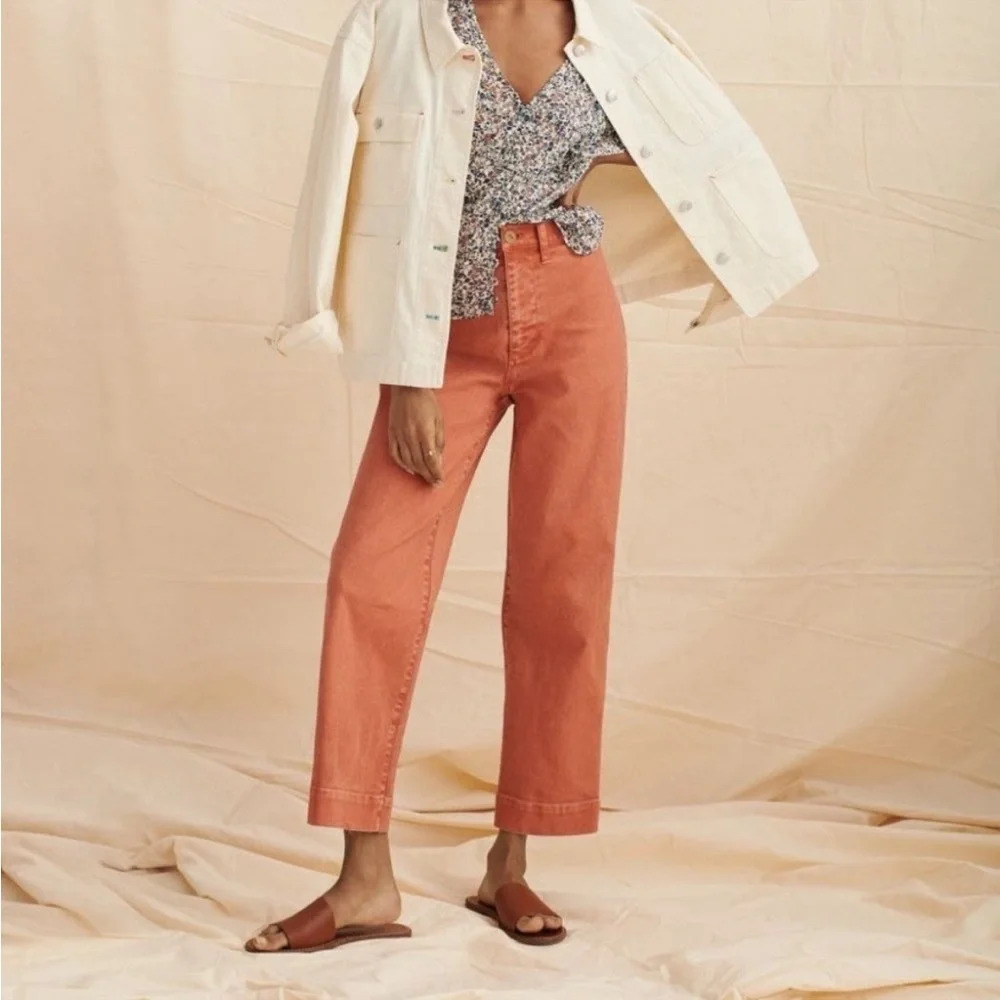 Madewell Slim Emmett Wide-Leg Crop‎ Pants in Sweet Dahlia Size 25